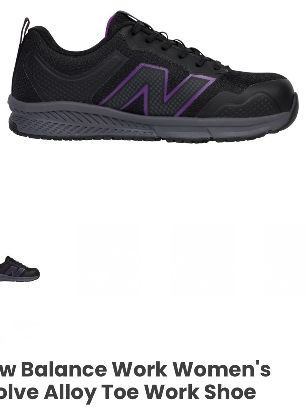 New Balance Women's Black & Purple Athletic Work Shoe